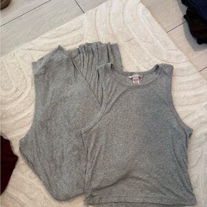 Victoria's Secret Grey Ribbed Tank Top